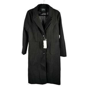 ChouYatou Black Button Close Full Length Coat Size XL